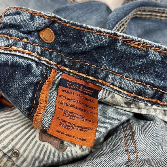 Rock Revival Cameron Easy Straight Leg Embroidered Denim Blue Jeans Womens 28 - Picture 13 of 14